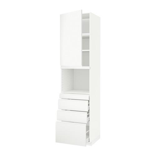 МЕТОД / МАКСИМЕРА Высокий шкаф д/СВЧ/дверца/4ящика - белый, Воксторп белый, 60x60x240 см МЕТОД / МАКСИМЕРА Высокий шкаф д/СВЧ/дверца/4ящика - белый, Воксторп белый, 60x60x240 см