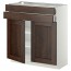 МЕТОД / МАКСИМЕРА Напольный шкаф/2дверцы/2ящика - белый, Эдсерум под дерево коричневый, 80x37 см