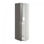 МЕТОД Высок шкаф д холодильн/мороз - 60x60x200 см, Рингульт глянцевый серый, белый