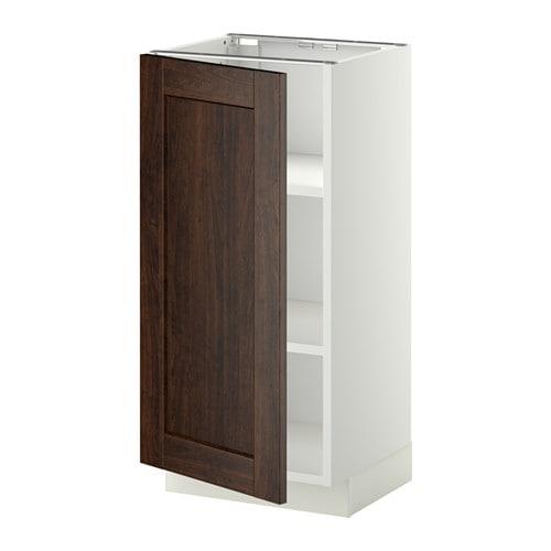МЕТОД Напольный шкаф с полками - белый, Эдсерум под дерево коричневый, 40x37 см МЕТОД Напольный шкаф с полками - белый, Эдсерум под дерево коричневый, 40x37 см