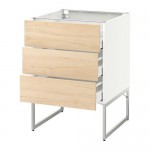 МЕТОД / МАКСИМЕРА Нплн шк 3 фрнт/3 средн ящика - белый, Аскерсунд под светлый ясень, 60x60x60 см МЕТОД / МАКСИМЕРА Нплн шк 3 фрнт/3 средн ящика - белый, Аскерсунд под светлый ясень, 60x60x60 см