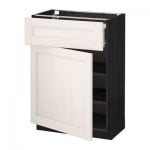 МЕТОД / ФОРВАРА Напольный шкаф с ящиком/дверью - 60x37 см, Лаксарби белый, под дерево черный