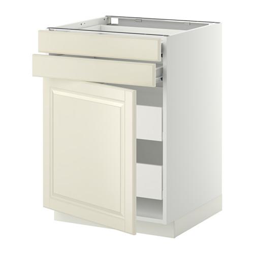 МЕТОД / ФОРВАРА Нплн шк двр/2фрнт/2нзк/2срд ящ - белый, Будбин белый с оттенком, 60x60 см