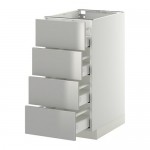 МЕТОД / МАКСИМЕРА Напольн шкаф 4 фронт панели/4 ящика - белый, Гревста нержавеющ сталь, 40x60 см МЕТОД / МАКСИМЕРА Напольн шкаф 4 фронт панели/4 ящика - белый, Гревста нержавеющ сталь, 40x60 см