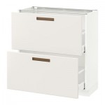 МЕТОД / МАКСИМЕРА Напольный шкаф с 2 ящиками - 80x37 см, Мэрста белый, белый МЕТОД / МАКСИМЕРА Напольный шкаф с 2 ящиками - 80x37 см, Мэрста белый, белый