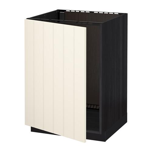 МЕТОД Напольный шкаф для раковины - под дерево черный, Хитарп белый с оттенком МЕТОД Напольный шкаф для раковины - под дерево черный, Хитарп белый с оттенком