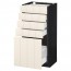 МЕТОД / МАКСИМЕРА Напольный шкаф с 5 ящиками - под дерево черный, Хитарп белый с оттенком, 40x37 см