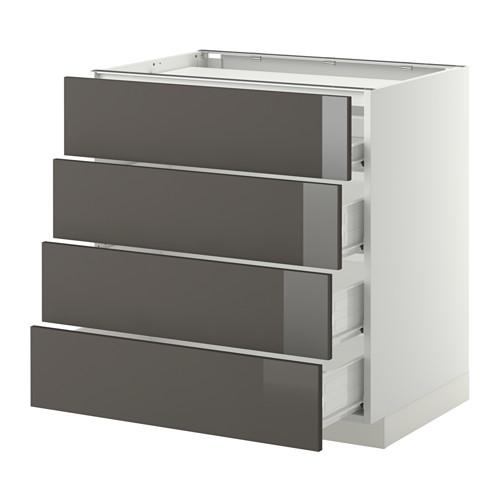 МЕТОД / ФОРВАРА Напольн шкаф/4фронт пнл/4ящика - 80x60 см, Рингульт глянцевый серый, белый МЕТОД / ФОРВАРА Напольн шкаф/4фронт пнл/4ящика - 80x60 см, Рингульт глянцевый серый, белый