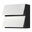 METOD навесной шкаф/2 дверцы, горизонтал черный/Рингульт белый 80x80 см