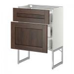 МЕТОД / ФОРВАРА Наполн шк 2 фрнт/3 средн ящ - 60x37x60 см, Эдсерум под дерево коричневый, белый