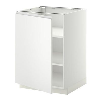 МЕТОД Напольный шкаф с полками - 60x60 см, Нодста белый/алюминий, белый