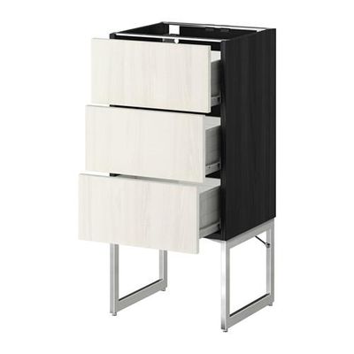 МЕТОД / ФОРВАРА Нплн шк 3 фрнт/3 средн ящика - 40x37x60 см, Росдаль белый ясень, под дерево черный МЕТОД / ФОРВАРА Нплн шк 3 фрнт/3 средн ящика - 40x37x60 см, Росдаль белый ясень, под дерево черный