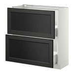 МЕТОД / ФОРВАРА Напольный шкаф с 2 ящиками - 80x37 см, Лаксарби черно-коричневый, белый МЕТОД / ФОРВАРА Напольный шкаф с 2 ящиками - 80x37 см, Лаксарби черно-коричневый, белый