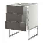 МЕТОД / МАКСИМЕРА Нплн шк 3 фрнт/3 средн ящика - 60x60x60 см, Рингульт глянцевый серый, белый МЕТОД / МАКСИМЕРА Нплн шк 3 фрнт/3 средн ящика - 60x60x60 см, Рингульт глянцевый серый, белый