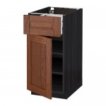 МЕТОД / МАКСИМЕРА Напольный шкаф с ящиком/дверью - под дерево черный, Филипстад коричневый, 40x60 см