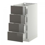 МЕТОД / ФОРВАРА Напольн шкаф 4 фронт панели/4 ящика - 40x60 см, Рингульт глянцевый серый, белый МЕТОД / ФОРВАРА Напольн шкаф 4 фронт панели/4 ящика - 40x60 см, Рингульт глянцевый серый, белый