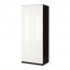 PAX гардероб 2-дверный черно-коричневый/Фардаль глянцевый/белый 99.8x60.4x236.4 cm
