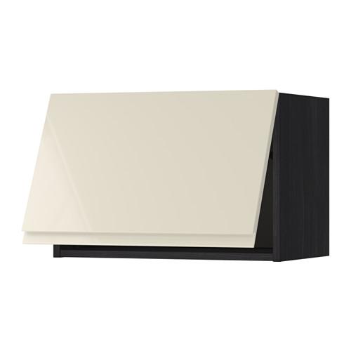МЕТОД Горизонтальный навесной шкаф - под дерево черный, Воксторп глянцевый светло-бежевый, 60x40 см МЕТОД Горизонтальный навесной шкаф - под дерево черный, Воксторп глянцевый светло-бежевый, 60x40 см