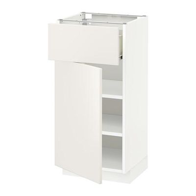 МЕТОД / ФОРВАРА Напольный шкаф с ящиком/дверью - 40x37 см, Веддинге белый, белый МЕТОД / ФОРВАРА Напольный шкаф с ящиком/дверью - 40x37 см, Веддинге белый, белый