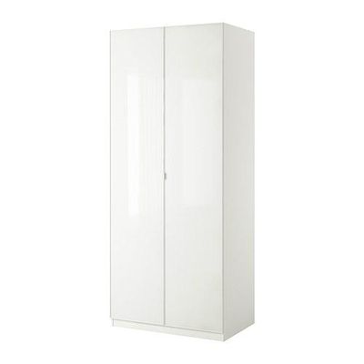 ПАКС Гардероб 2-дверный - Пакс Сторос стекло/белый, белый, 100x60x236 см