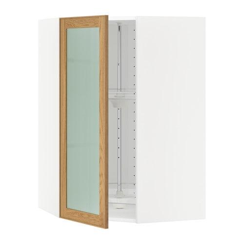 МЕТОД Углов навесн шк с врщ скц/сткл дв - белый, Экестад дуб, 68x100 см МЕТОД Углов навесн шк с врщ скц/сткл дв - белый, Экестад дуб, 68x100 см