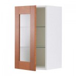 ФАКТУМ Навесной шкаф со стеклянной дверью - Эдель классический коричневый, 40x92 см