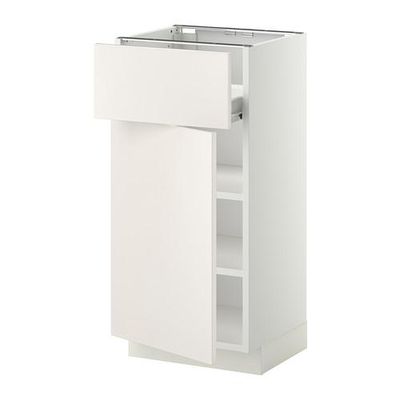 МЕТОД / ФОРВАРА Напольн шкаф с полкой/ящиком/дверью - белый, Веддинге белый, 40x37 см