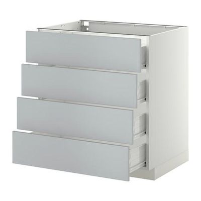 МЕТОД / ФОРВАРА Напольн шкаф 4 фронт панели/4 ящика - 80x60 см, Веддинге серый, белый МЕТОД / ФОРВАРА Напольн шкаф 4 фронт панели/4 ящика - 80x60 см, Веддинге серый, белый