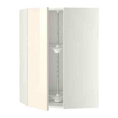 МЕТОД Угл нвсн шкф с вращающ секц - 68x100 см, Рингульт глянцевый кремовый, белый