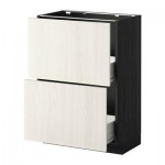 МЕТОД / ФОРВАРА Напольный шкаф с 2 ящиками - 60x37 см, Росдаль белый ясень, под дерево черный МЕТОД / ФОРВАРА Напольный шкаф с 2 ящиками - 60x37 см, Росдаль белый ясень, под дерево черный