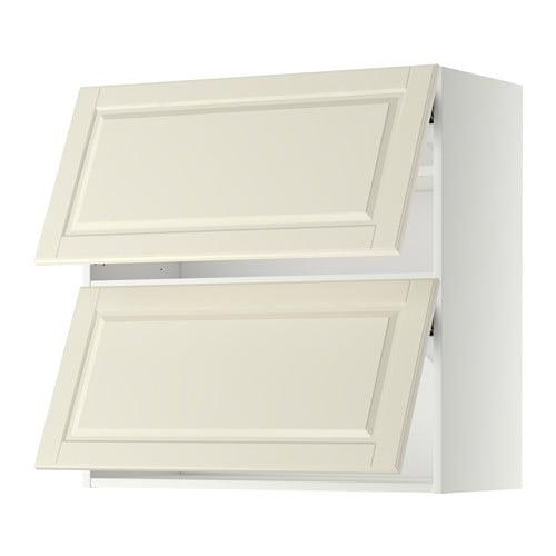МЕТОД Навесной шкаф/2 дверцы, горизонтал - белый, Будбин белый с оттенком, 80x80 см