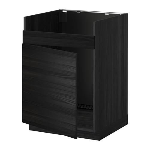 METOD нплн шкаф для одинарн мойки ДУМШЁ черный/Тингсрид черный 60x60 см