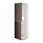МЕТОД Высок шкаф д холодильн/мороз - белый, Эдсерум под дерево коричневый, 60x60x200 см