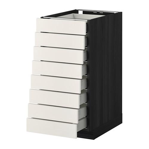 МЕТОД / МАКСИМЕРА Наполн шкаф 8 фронт/8 низк ящиков - под дерево черный, Веддинге белый, 40x60 см МЕТОД / МАКСИМЕРА Наполн шкаф 8 фронт/8 низк ящиков - под дерево черный, Веддинге белый, 40x60 см