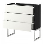 МЕТОД / ФОРВАРА Нплн шк 3 фрнт/3 средн ящика - 80x37x60 см, Хэггеби белый, под дерево черный