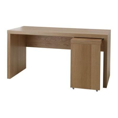 motor engel ijsje Jonas desk with drawer - oak veneer (50110708) - reviews, price comparisons
