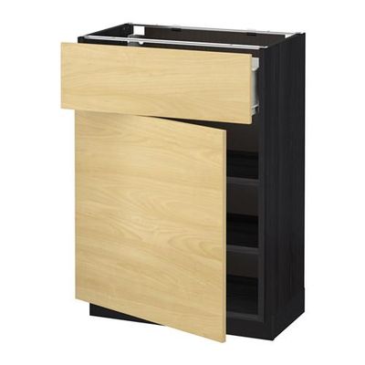 МЕТОД / ФОРВАРА Напольный шкаф с ящиком/дверью - 60x37 см, Тингсрид под березу, под дерево черный МЕТОД / ФОРВАРА Напольный шкаф с ящиком/дверью - 60x37 см, Тингсрид под березу, под дерево черный