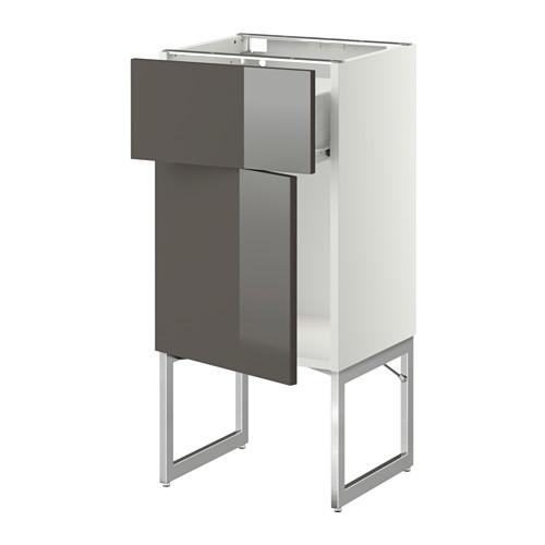 МЕТОД / ФОРВАРА Напольный шкаф с ящиком/дверью - 40x37x60 см, Рингульт глянцевый серый, белый МЕТОД / ФОРВАРА Напольный шкаф с ящиком/дверью - 40x37x60 см, Рингульт глянцевый серый, белый