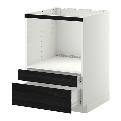 МЕТОД / ФОРВАРА Напольн шк д/комб СВЧ/ящики - белый, Тингсрид под дерево черный МЕТОД / ФОРВАРА Напольн шк д/комб СВЧ/ящики - белый, Тингсрид под дерево черный