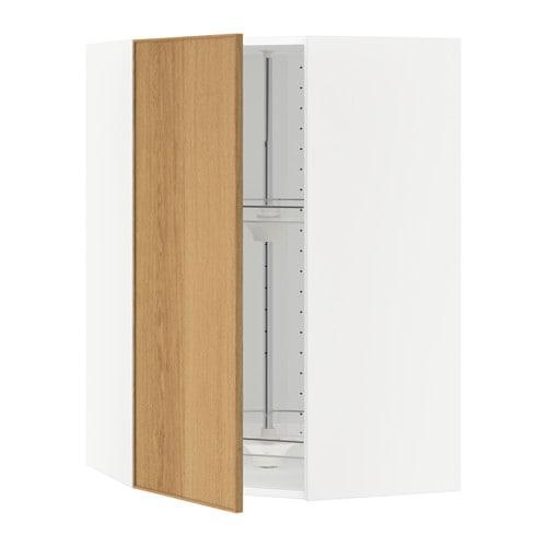 МЕТОД Угл нвсн шкф с вращающ секц - белый, Экестад дуб, 68x100 см МЕТОД Угл нвсн шкф с вращающ секц - белый, Экестад дуб, 68x100 см