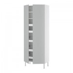 ФАКТУМ Высокий шкаф с ящиками/полками - Аплод серый, 80x211x37 см