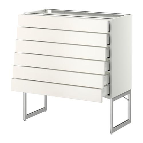 МЕТОД / МАКСИМЕРА Напольн шкаф 6фронт пнл/6 низ ящ - белый, Веддинге белый, 80x37x60 см