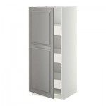 МЕТОД / МАКСИМЕРА Высокий шкаф с ящиками - 60x60x140 см, Будбин серый, белый