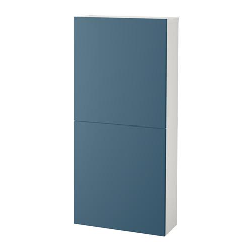 БЕСТО Навесной шкаф с 2 дверями - белый/Вальвикен темно-синий