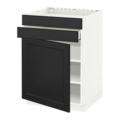 МЕТОД / МАКСИМЕРА Нап шк д/вар панели/дв/2фасада/1ящ - Лаксарби черно-коричневый, белый МЕТОД / МАКСИМЕРА Нап шк д/вар панели/дв/2фасада/1ящ - Лаксарби черно-коричневый, белый