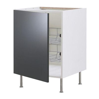 ФАКТУМ Напольный шкаф с проволочн ящиками - Абстракт черный, 40 см