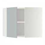 МЕТОД Угловой навесной шкаф с полками - 68x60 см, Веддинге серый, белый