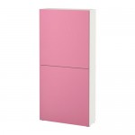 БЕСТО Навесной шкаф с 2 дверями - белый/Лаппвикен розовый