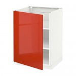 МЕТОД Напольный шкаф с полками - белый, Ерста глянцевый оранжевый, 60x60 см МЕТОД Напольный шкаф с полками - белый, Ерста глянцевый оранжевый, 60x60 см
