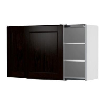 ФАКТУМ Навесной шкаф с рздвжн дверц - Рамшё черно-коричневый, 120x70 см